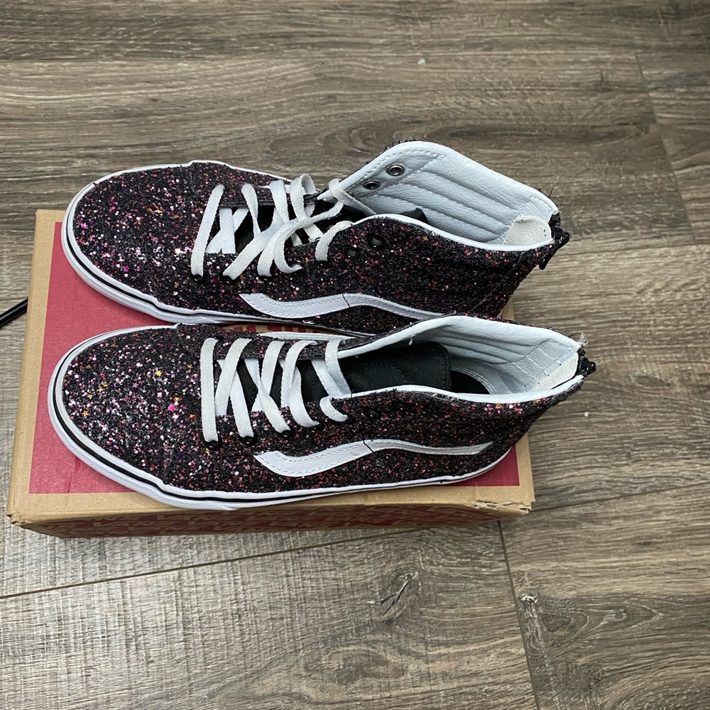 Black glitter vans
